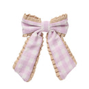 Gingham Ruffle Bow Clip