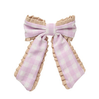 Gingham Ruffle Bow Clip