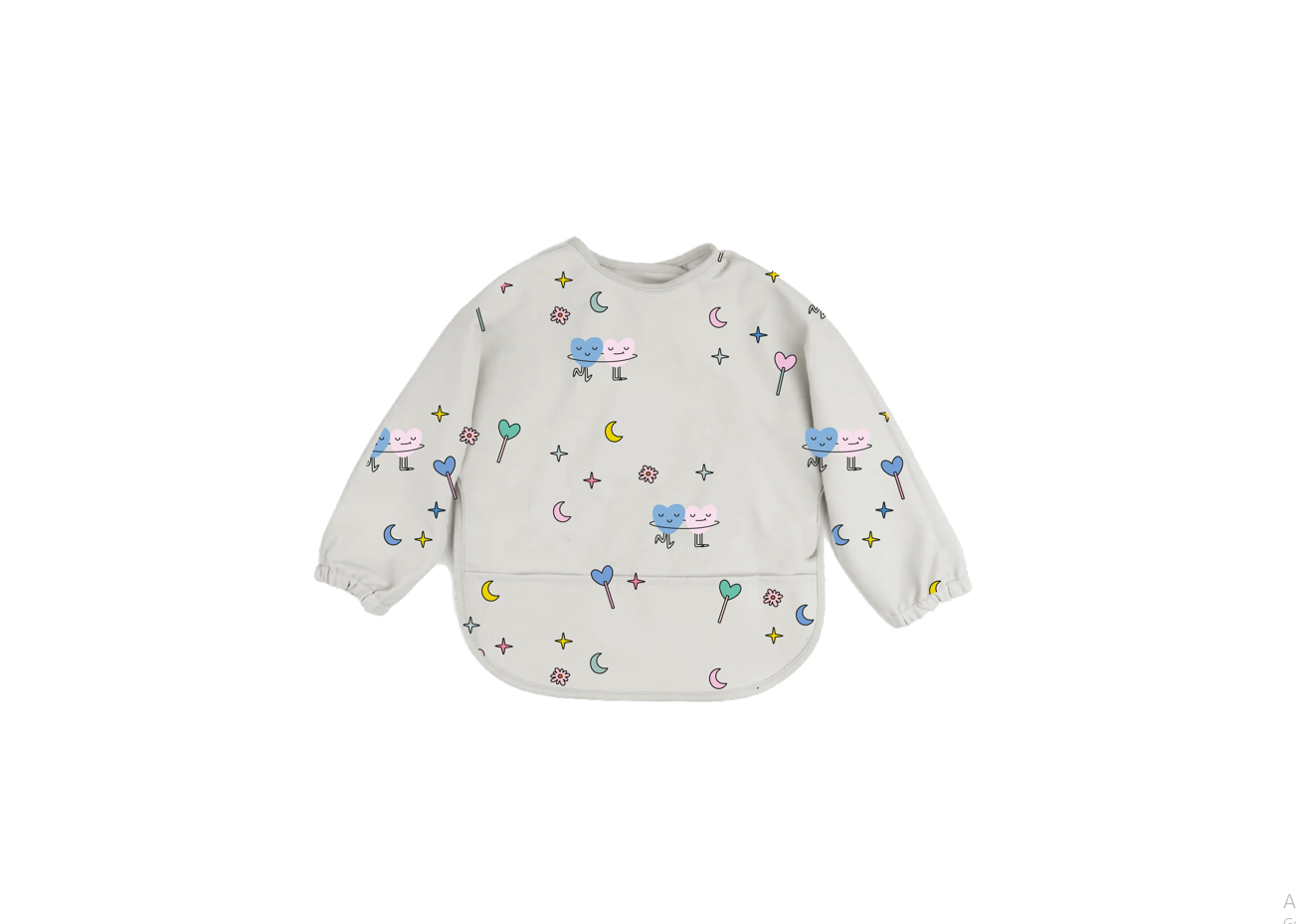 Long Sleeve Bib Dancing Hearts