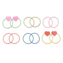 Scallop Heart Mini Elastic Pony Pack