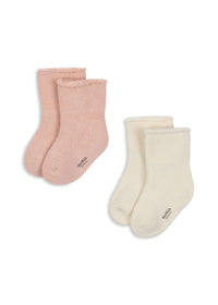 2 Pack Terry Socks/Cameo Rose