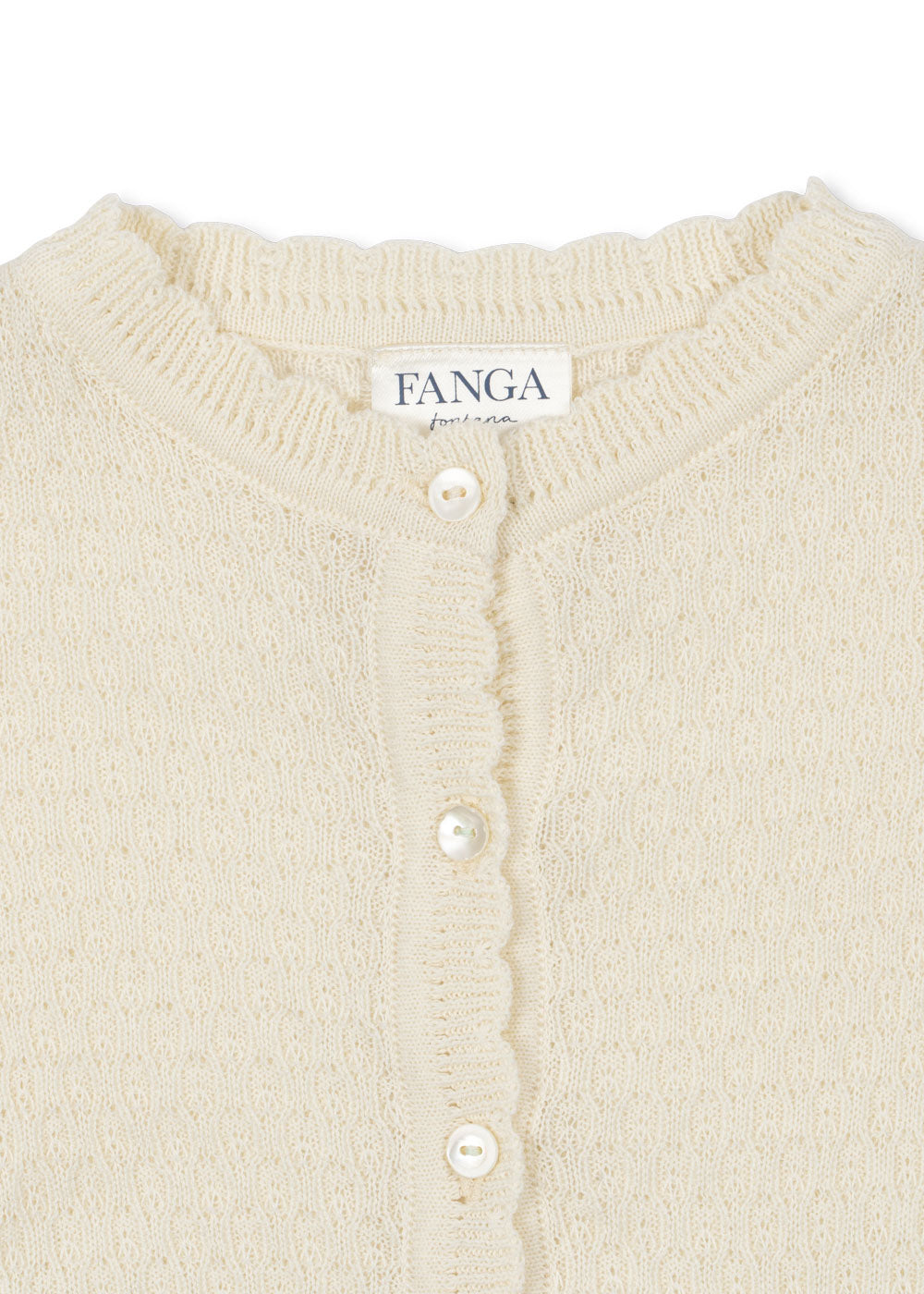 Venti Pointelle Cardigan/Antique White