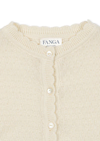 Venti Pointelle Cardigan/Antique White