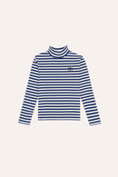 Blue Stripes Turtle Neck Tshirt