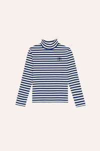 Blue Stripes Turtle Neck Tshirt