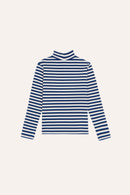 Blue Stripes Turtle Neck Tshirt
