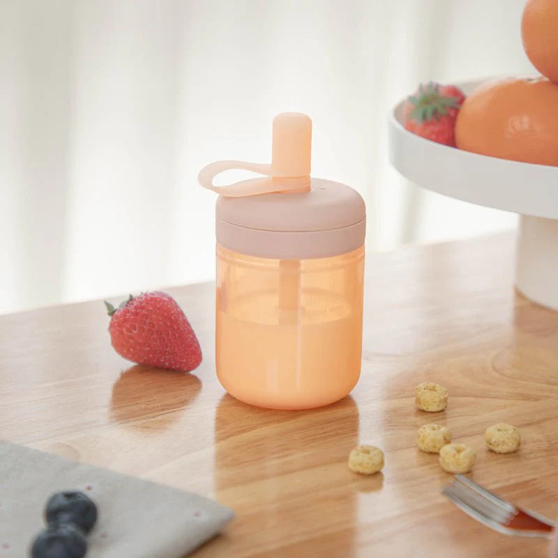 Silicone Training Cup With Straws (Soft Lilac)