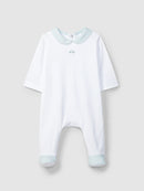 GREEN BABYGROW W/FLOWERS COLLAR
