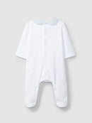 GREEN BABYGROW W/FLOWERS COLLAR